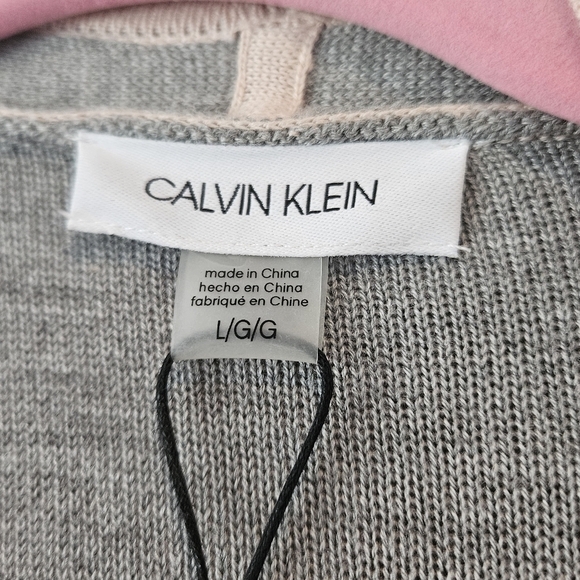 NWT Calvin Klein Suit Dusty Rose Belted Cardigan Coat Women's Size L - Picture 3 of 4